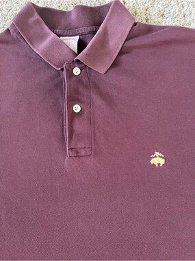 Brooks Brothers Men's Polo Shirt in Burgundy with Embroidered Logo